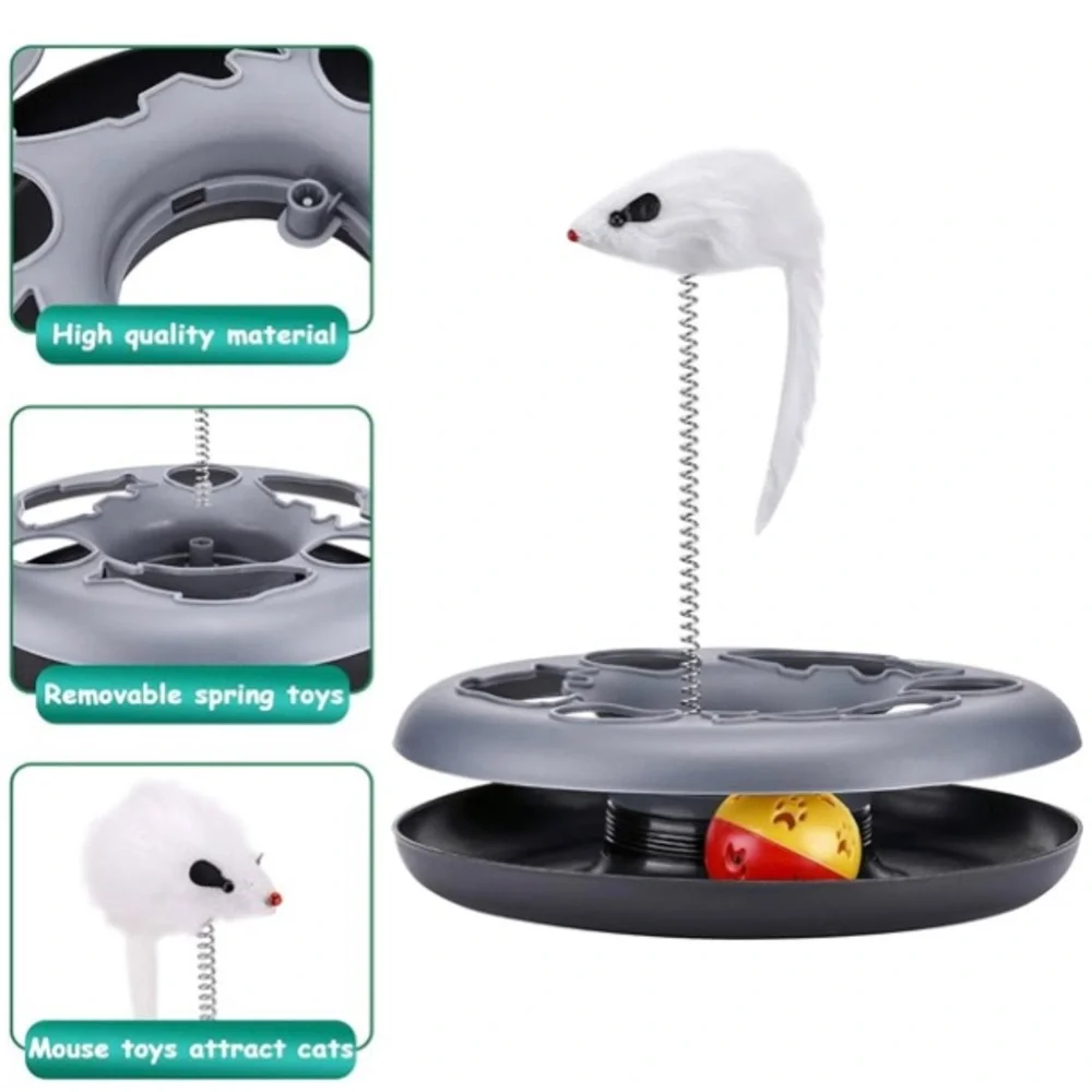 🐈🐈‍⬛🐱🐱Interactive Gray or Red Cat Toy with White Mice